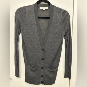 LOFT cardigan, charcoal gray. Size XS